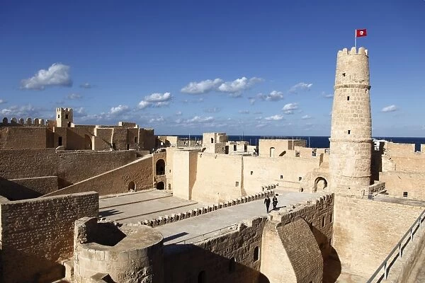 Ribat (fortress) on Mediterranean coast, Monastir, Tunisia, North Africa, Africa