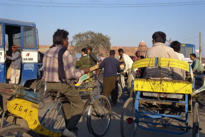 Framed Print : Rickshaws in traffic Framed Print : Rickshaws in traffic