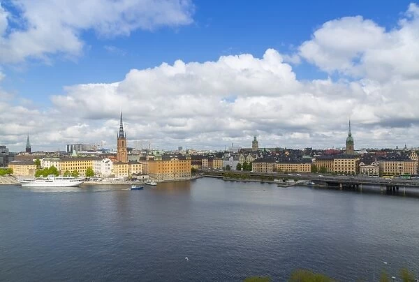 Riddarholmen Church and city skyline from Sodermalm, Stockholm, Sweden, Scandinavia
