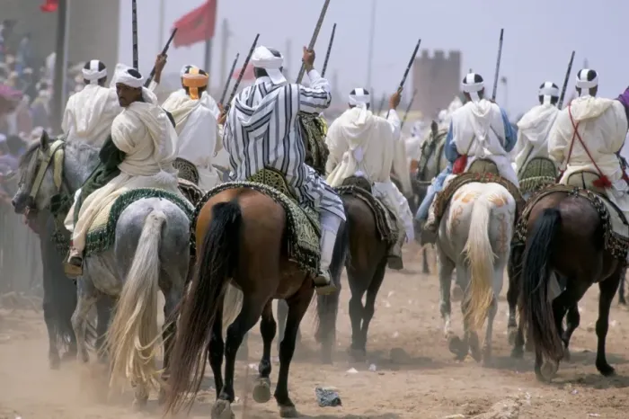 Framed Print : Riders in the Fantasia pour le moussen de Moulay Abdallah Framed Print : Riders in the Fantasia pour le moussen de Moulay Abdallah