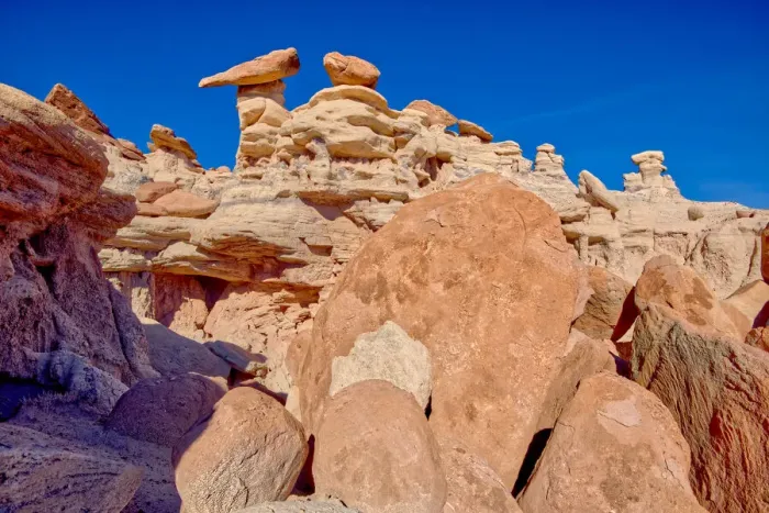 Framed Print : A ridge in the Devils Playground of crumbling hoodoos that resemble Goblins