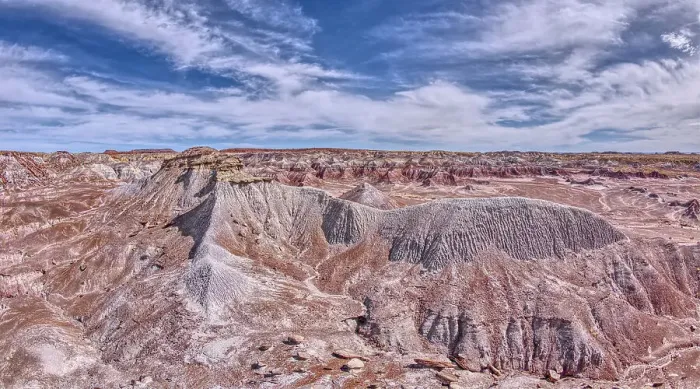 Framed Print : A ridge of gray bentonite viewed from a nearby flat top mesa on the south end of Petrified Forest National Park, Arizona, United States of America, North America Framed Print : A ridge of gray bentonite viewed from a nearby flat top mesa on the south end of Petrified Forest National Park, Arizona, United States of America, North America