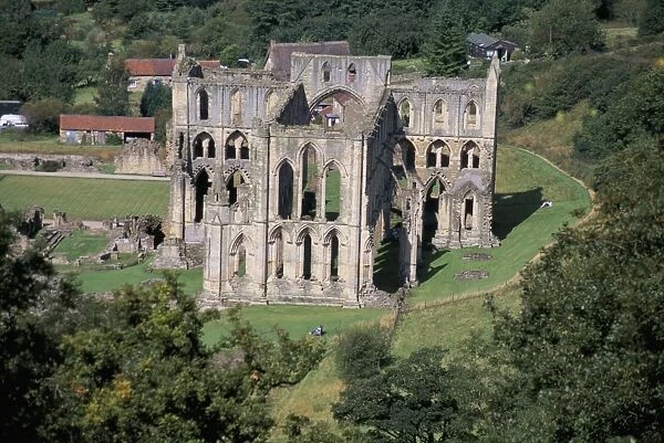 Rievaulx Abbey from Rievaulx Terrace, North Yorkshire, England, United Kingdom, Europe