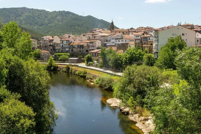Framed Print : Rio Avia river and medieval town, Ribadavia, Ourense province, Galicia, Spain, Europe Framed Print : Rio Avia river and medieval town, Ribadavia, Ourense province, Galicia, Spain, Europe