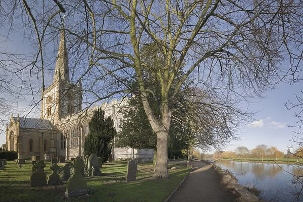 The River Avon, view from Holy Trinity churchyard, where William Shakespeare is buried
