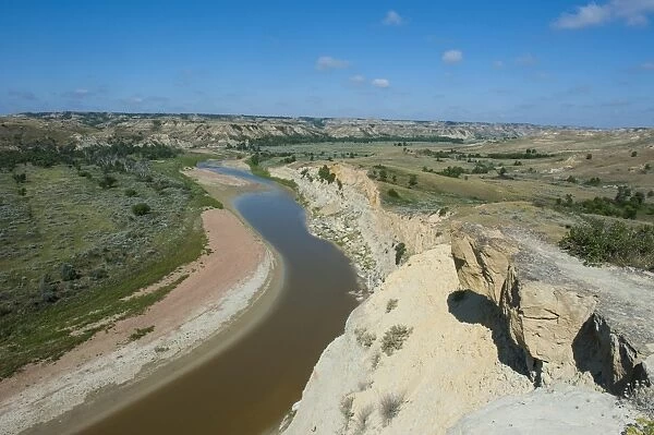 River bend in the Roosevelt National Park, North Dakota, United States of America, North America