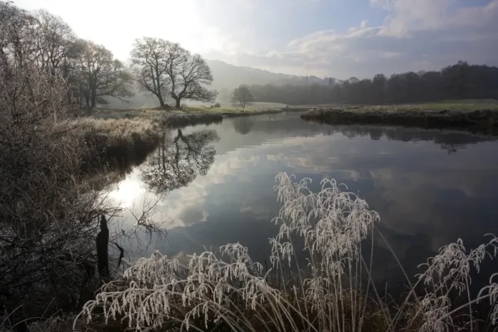 Framed Print : River Brathay in winter, near Elterwater, Lake District, Cumbriar Framed Print : River Brathay in winter, near Elterwater, Lake District, Cumbriar