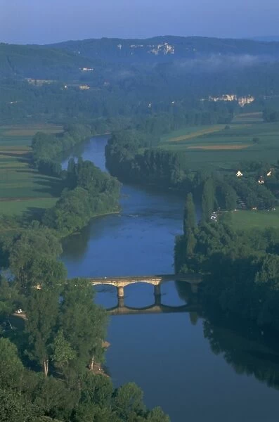 River Dordogne from Domme, Dordogne, Aquitaine, France, Europe