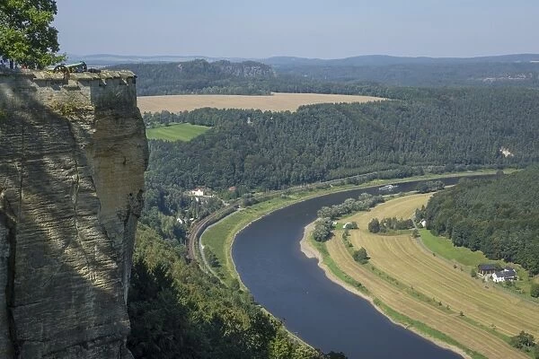 River Elbe from Schloss Konigstein, Saxony, Germany, Europe