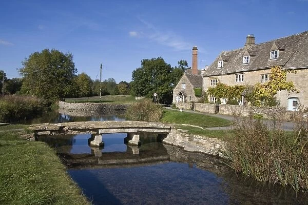 River Eye, Lower Slaughter village, The Cotswolds, Gloucestershire, England
