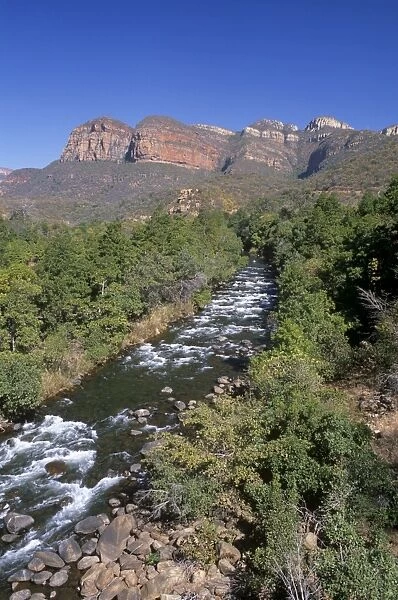 River flowing under the Great Escarpment in the Mpumalanga region, South Africa, Africa