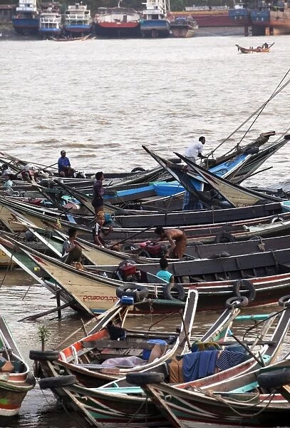 River life, passenger ferries, Yangon River, Yangon (Rangoon), Myanmar (Burma), Asia