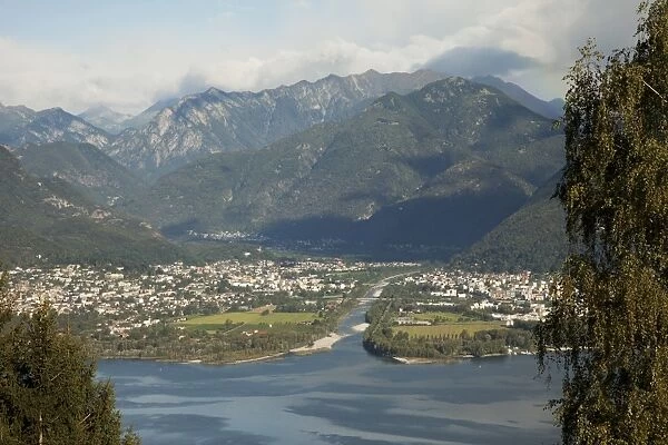 River Maggia and the towns of Ascona and Locarno, Lake Maggiore, Canton Tessin