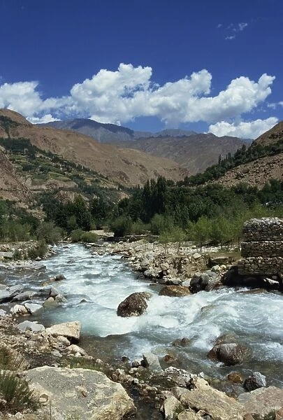 River and mountains in the Kalash region near Bumburet