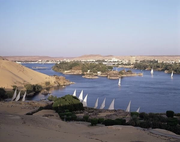 The River Nile, including Kitcheners and Elephantine island, Aswan, Egypt