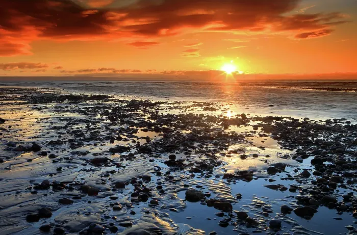 Framed Print : River Ogmore estuary at sunset, Ogmore-by-Sea, Bridgend, South Wales, United Kingdom Framed Print : River Ogmore estuary at sunset, Ogmore-by-Sea, Bridgend, South Wales, United Kingdom