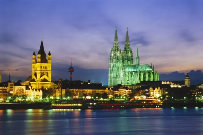 Framed Print : The River Rhine and Cathedral Framed Print : The River Rhine and Cathedral