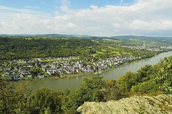 River Rhine and Rhens, Rhineland-Palatinate, Germany, Europe
