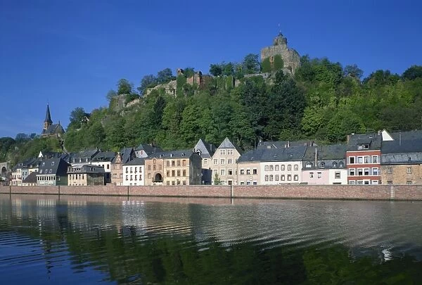 The River Saar and the old town of Saarburg in the Saar Valley
