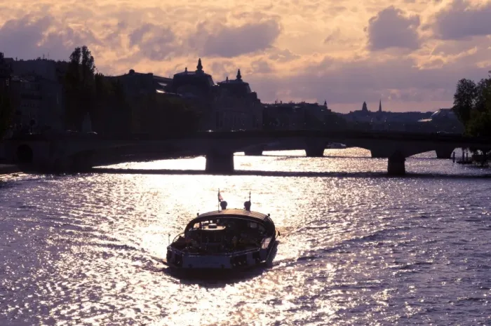 Framed Print : River Seine at sunset, Paris, France, Europe Framed Print : River Seine at sunset, Paris, France, Europe