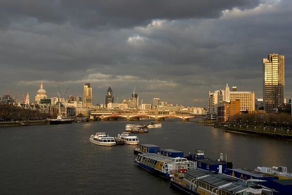 River Thames and City skyline, London, England, United Kingdom, Europe