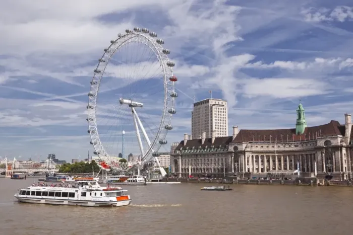Framed Print : The River Thames with the London Eye, London, England, United Kingdom, Europe