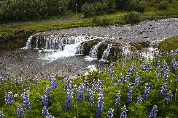 River and waterfall in Hveragerdi, Reykjanes Peninsula, Iceland, Polar Regions