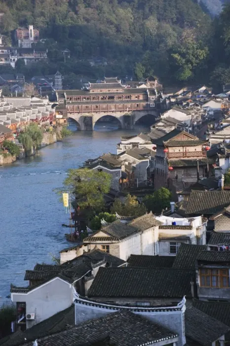 Framed Print : Riverside old town of Fenghuang, Hunan Province, China, Asia Framed Print : Riverside old town of Fenghuang, Hunan Province, China, Asia