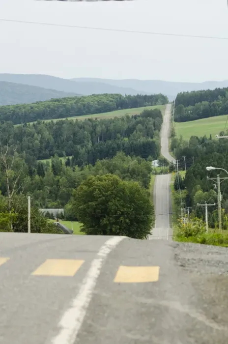 Framed Print : Empty road, Auclair, Quebec Province, Canada, North America Framed Print : Empty road, Auclair, Quebec Province, Canada, North America