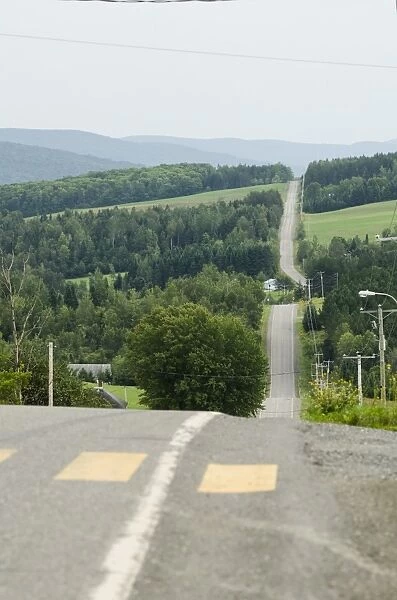 Empty road, Auclair, Quebec Province, Canada, North America