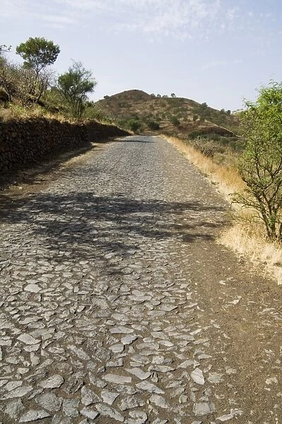 Road in countryside on way to the volcano, Fogo (Fire), Cape Verde Islands, Africa