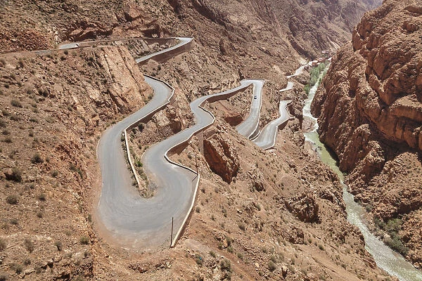 Road, Dades Gorge, Atlas Mountains, Southern Morocco, Morocco, North Africa, Africa