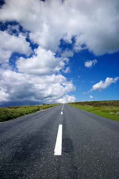 Road across Dartmoor, Devon, England, United Kingdom, Europe