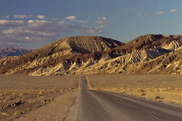 Empty road through Death Valley National Monument