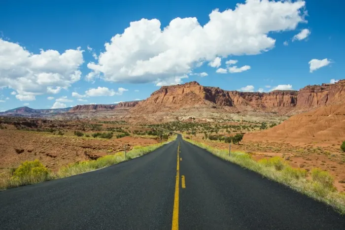 Framed Print : Road leading through the Capitol Reef National Park, Utah, United States of America, North America Framed Print : Road leading through the Capitol Reef National Park, Utah, United States of America, North America
