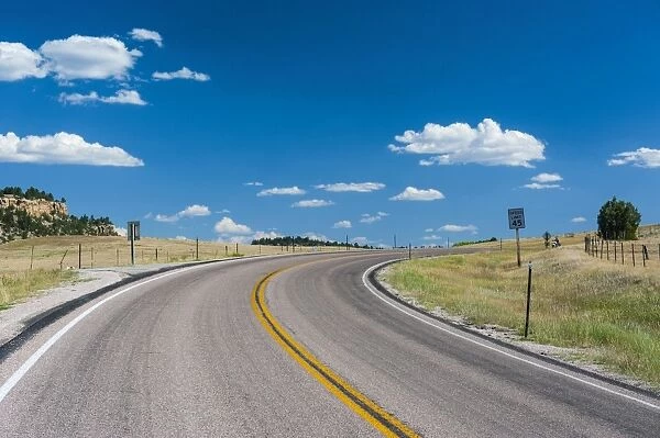 Road leading to the Devils Tower National Monument, Wyoming, United States of America, North America