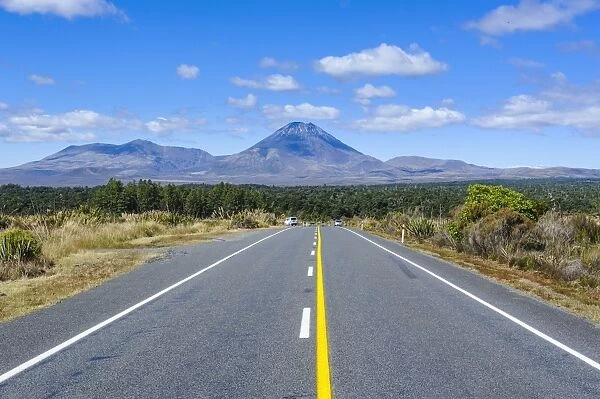 Road leading to Mount Ngauruhoe, Tongariro National Park, UNESCO World Heritage Site, North Island, New Zealand, Pacific