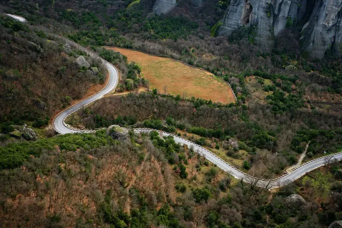Framed Print : Road in Meteora in autumn, Meteora, Kalabaka, Greece Framed Print : Road in Meteora in autumn, Meteora, Kalabaka, Greece