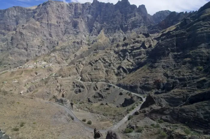 Framed Print : Road through rocky landscape, San Antao, Cape Verde Islands, Africa Framed Print : Road through rocky landscape, San Antao, Cape Verde Islands, Africa