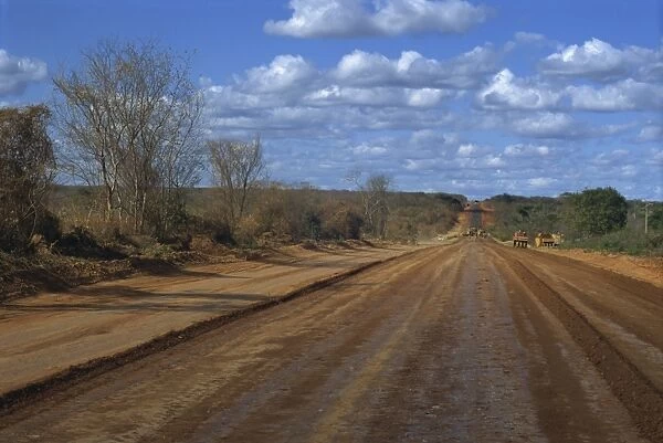 Empty road across Sertao, Bahia Eastern Highlands, Brazil, South America