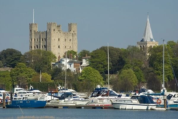 Rochester Castle and Cathedral, Rochester, Kent, England, United Kingdom, Europe