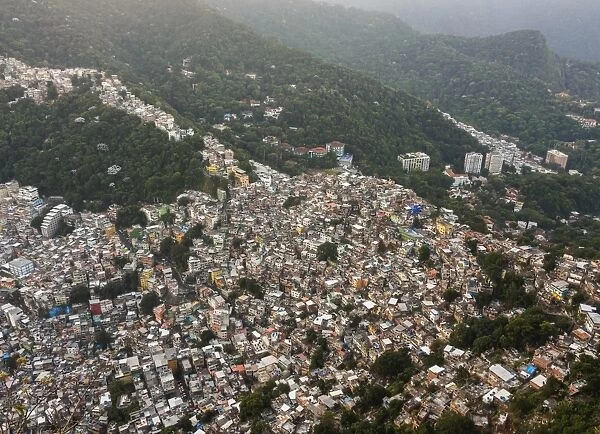 Rocinha Favela, elevated view, Rio de Janeiro, Brazil, South America