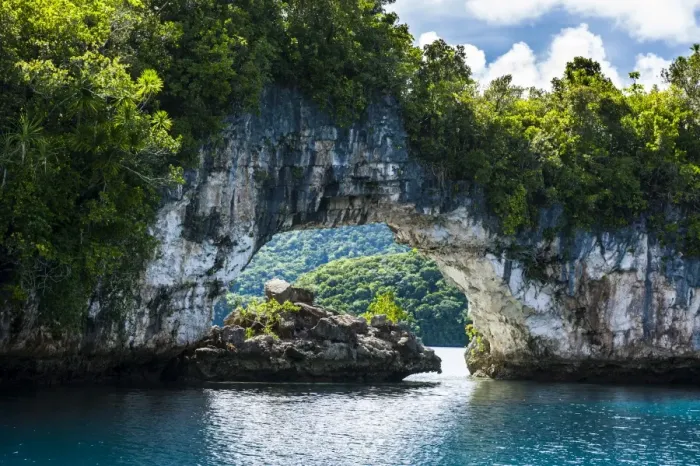 Framed Print : Rock arch in the Rock islands, Palau, Central Pacific, Pacific Framed Print : Rock arch in the Rock islands, Palau, Central Pacific, Pacific