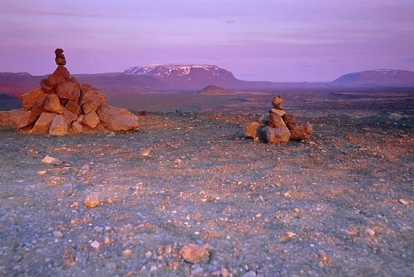 Rock cairns in the north of the country