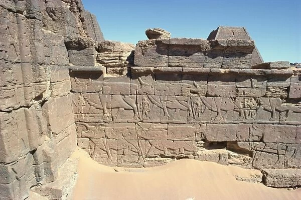 Rock carvings on Meroe Pyramid