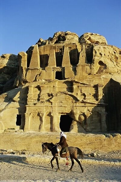 Rock cut tombs at Nabatean archaeological site
