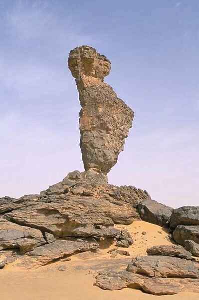 Rock formation called the finger of Allah, Akakus, Sahara desert