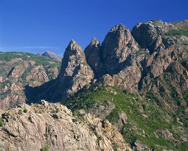Rock formations of Capo Ferolata, near Porto, Corsica, France, Europe