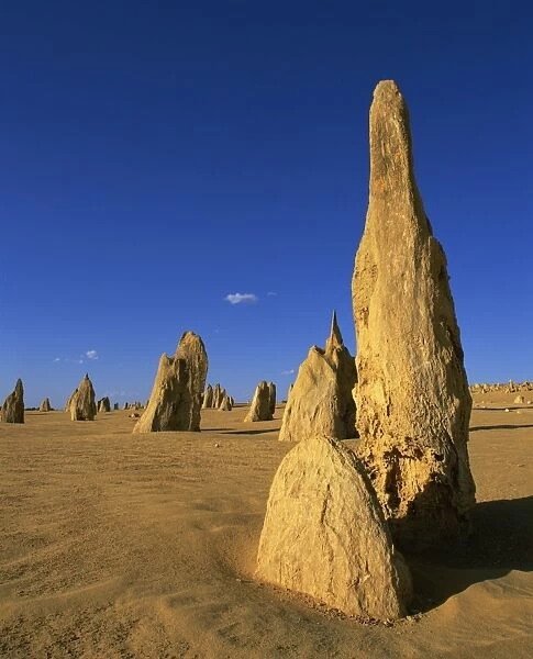 Rock formations known as the Pinnacles in the desert of the Nambung National Park