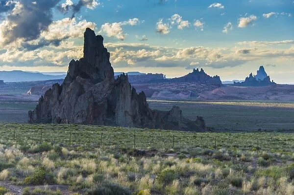 Rock formations in the late daylight near Monument Valley, Arizona, United States of America, North America